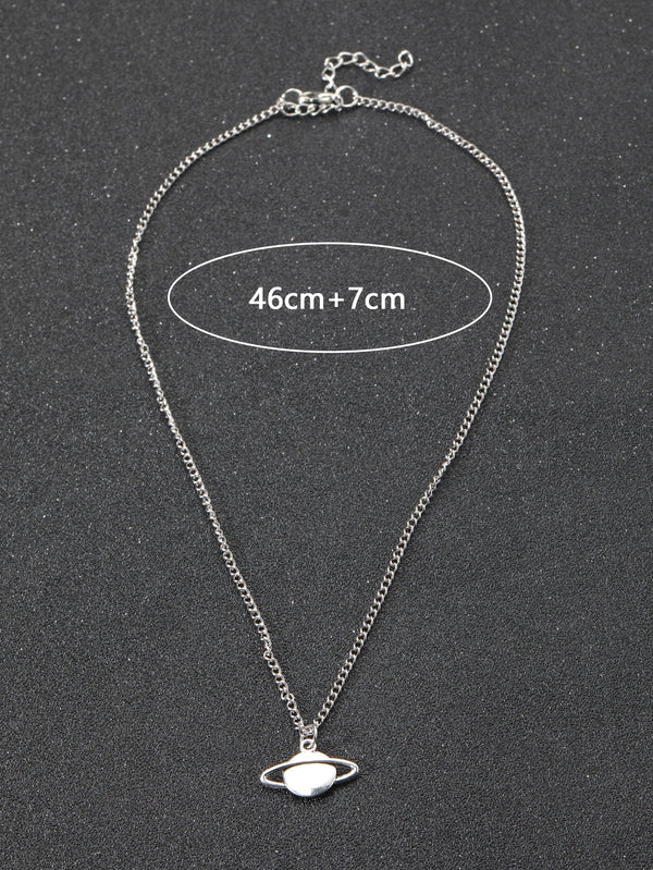 Men Planet Pendant Necklace