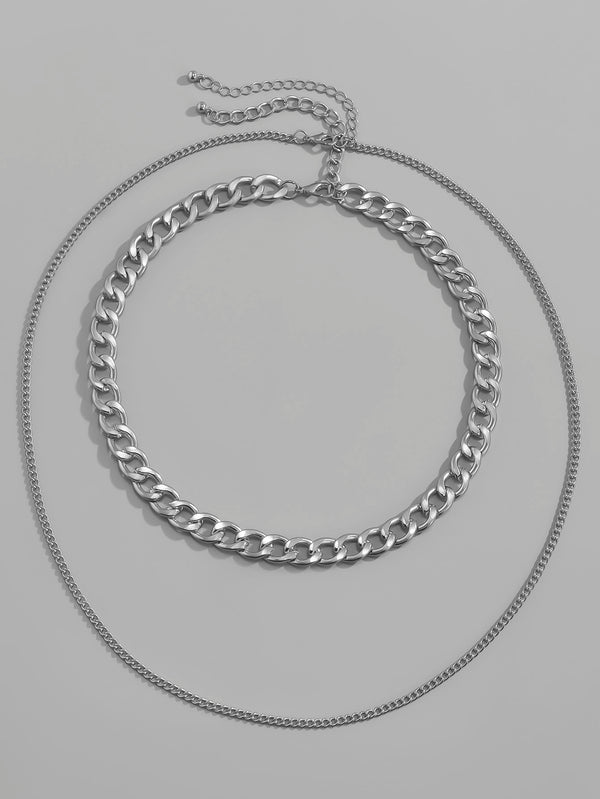 2pcs Men Chain Necklace