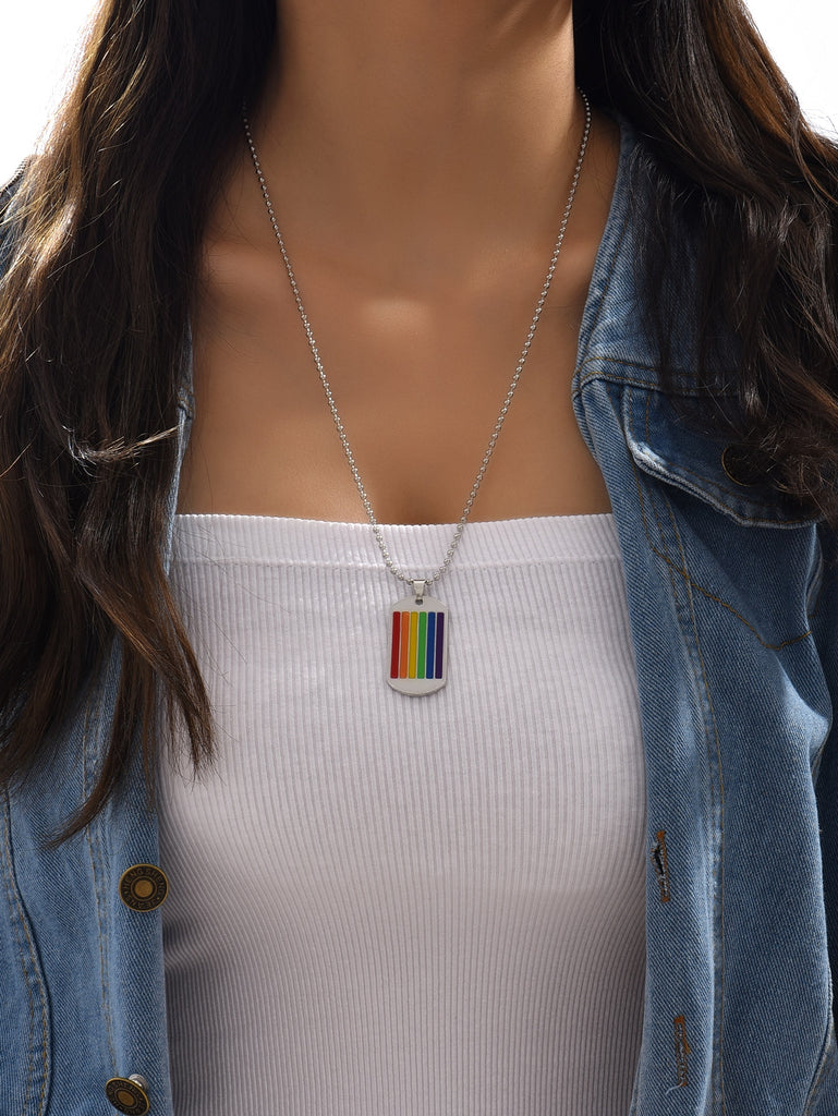 LGBT Geometric Charm Necklace