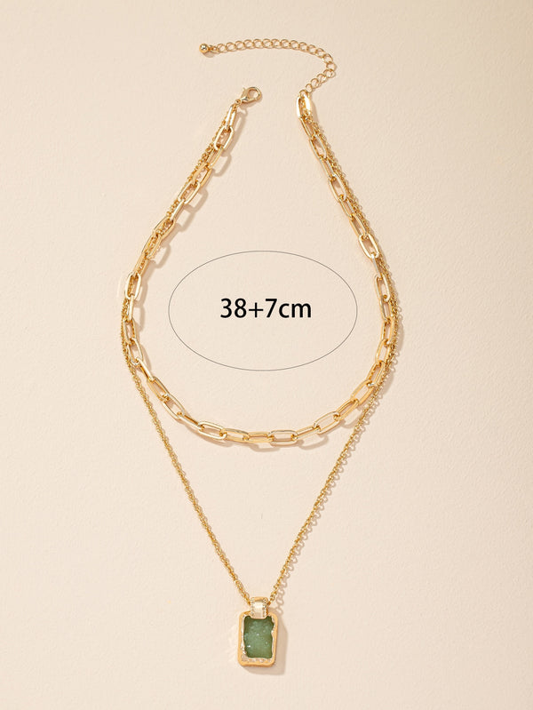 Geo Pendant Layered Necklace