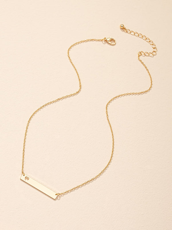 Heart Detail Geometric Charm Necklace