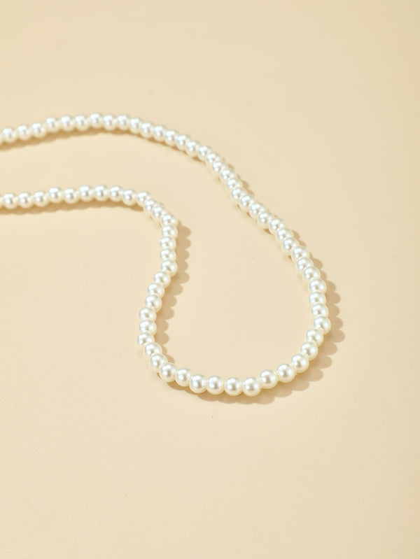 Faux Pearl Beaded Necklace