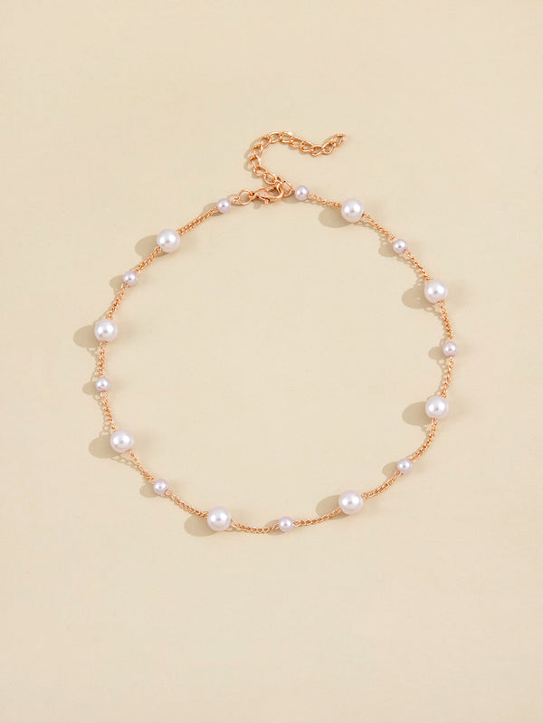 Faux Pearl Decor Necklace