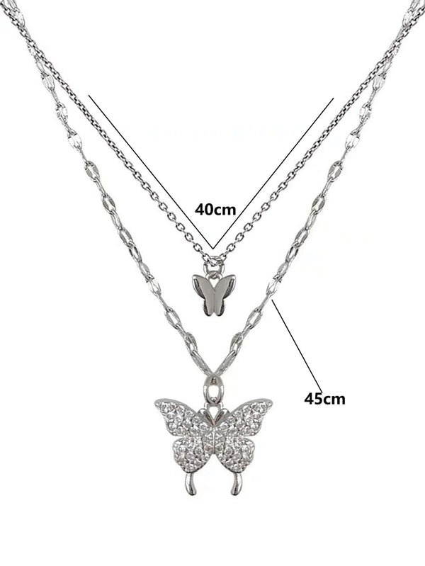 Butterfly Charm Layered Necklace