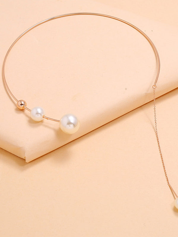 Faux Pearl Decor Necklace