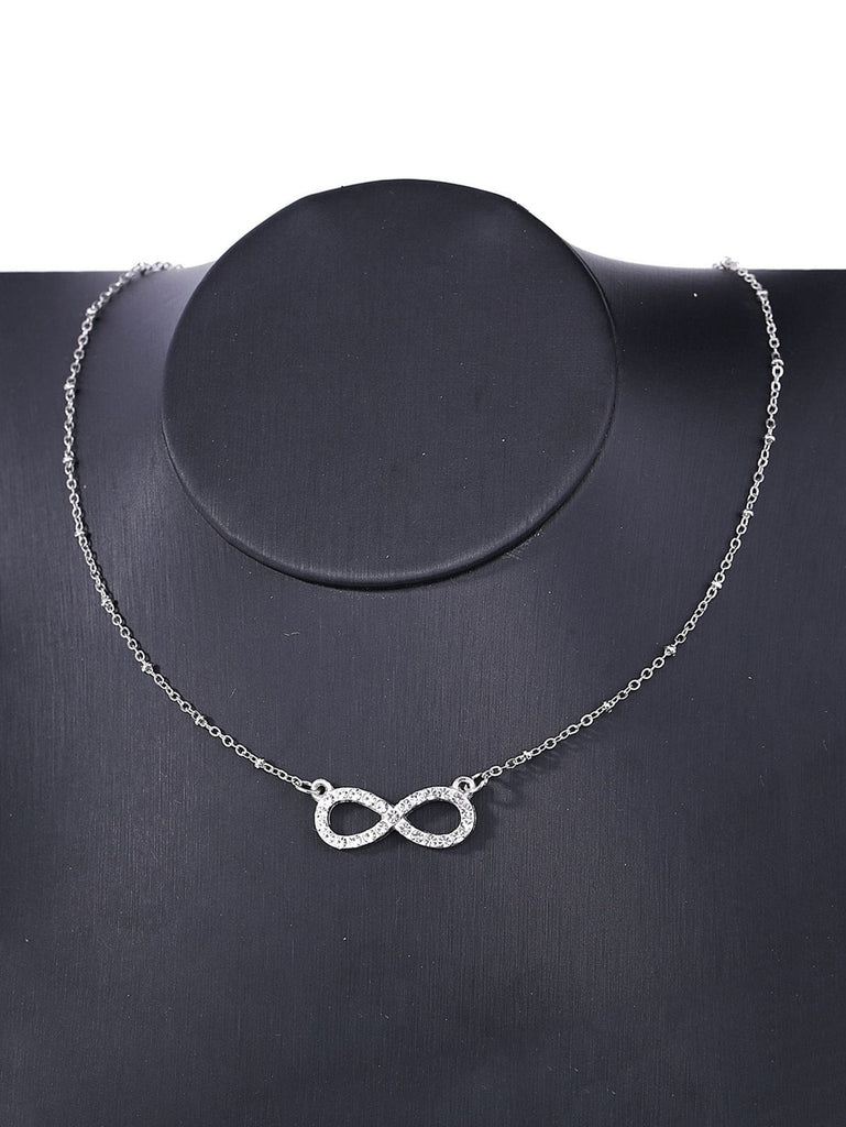 Rhinestone Infinity Pendant Necklace