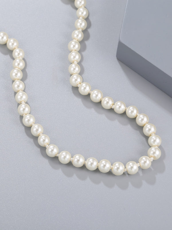 Faux Pearl Beaded Necklace