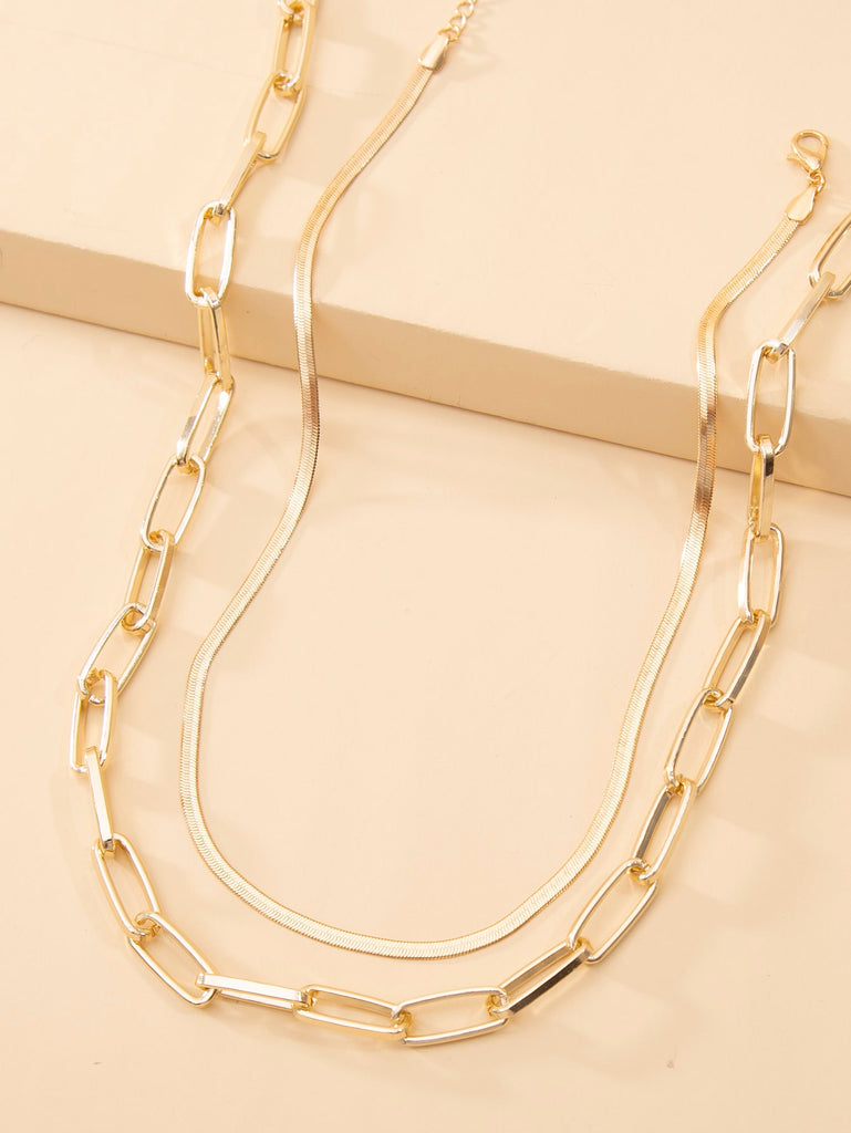 2pcs Simple Chain Necklace