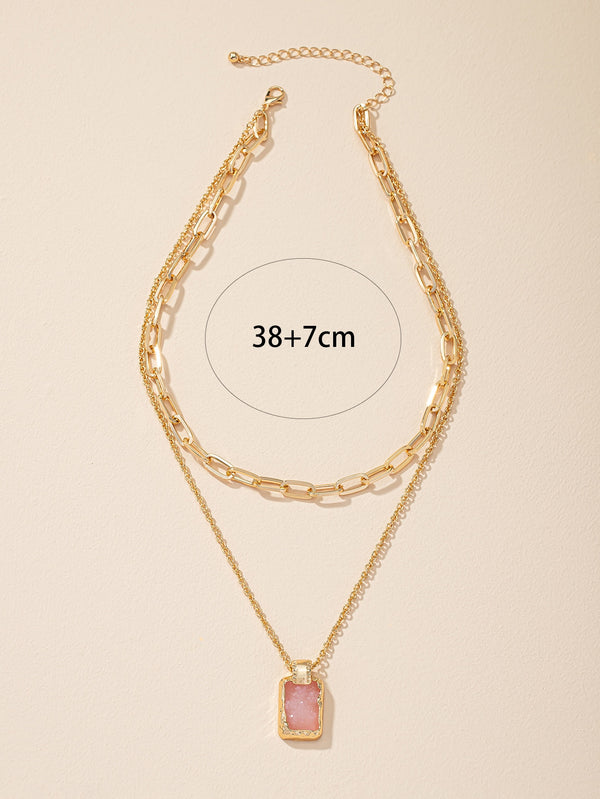 Geo Pendant Layered Necklace