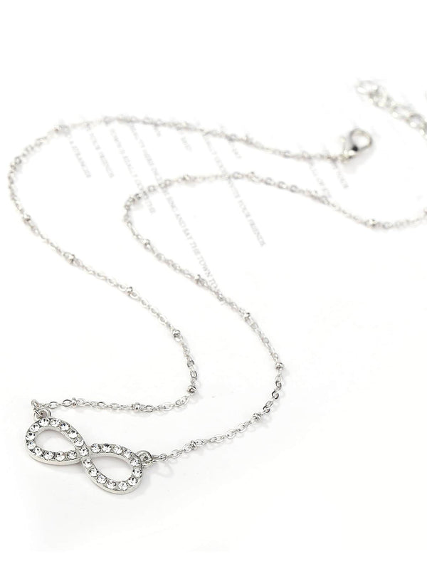 Rhinestone Infinity Pendant Necklace