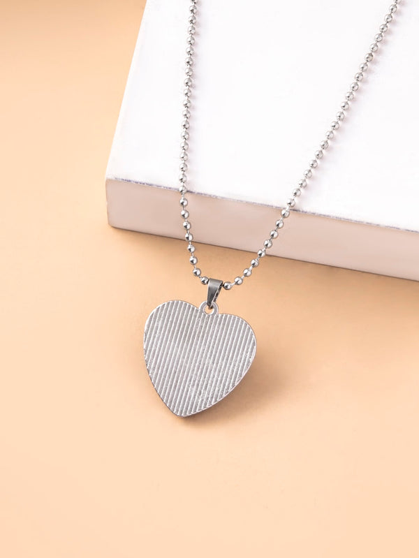 Trans Pride Flag Heart Pendant Necklace