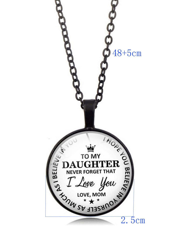 Letter Graphic Round Charm Necklace