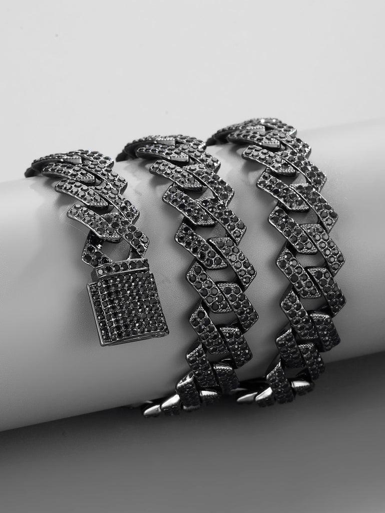 Men Rhinestone Decor Chain Necklace
