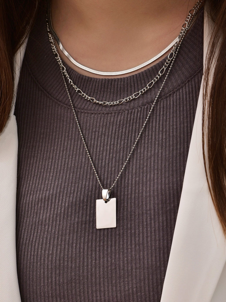 Geo Charm Layered Necklace