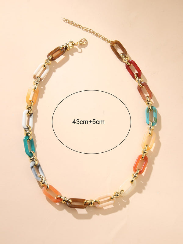 Color Block Chain Necklace