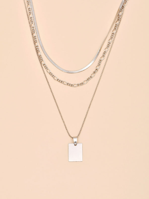 Geo Charm Layered Necklace