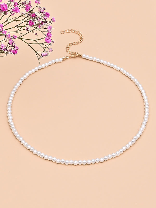 Faux Pearl Decor Necklace