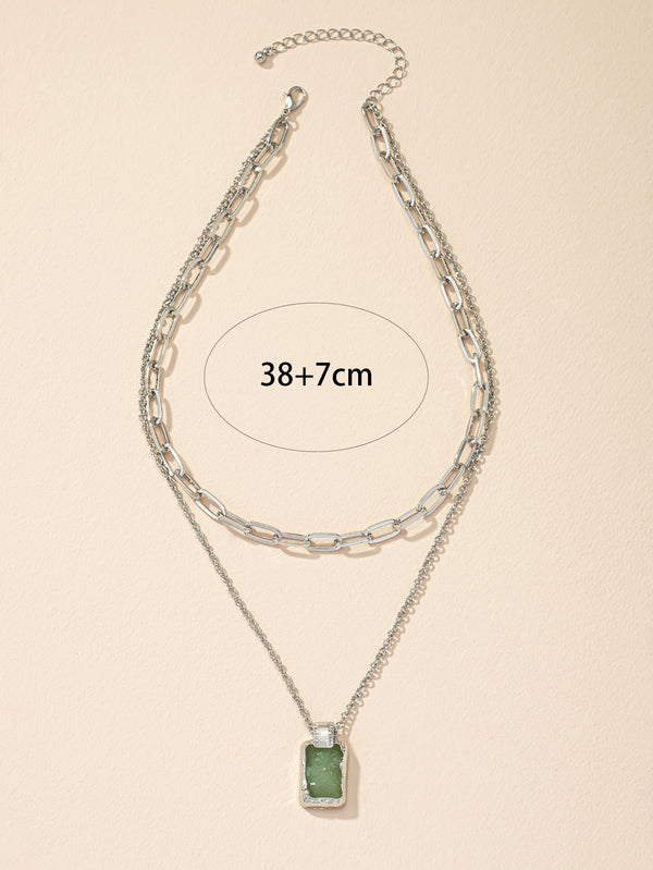 Geo Pendant Layered Necklace