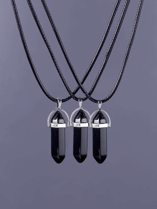 7pcs Men Geometric Pendant Necklace