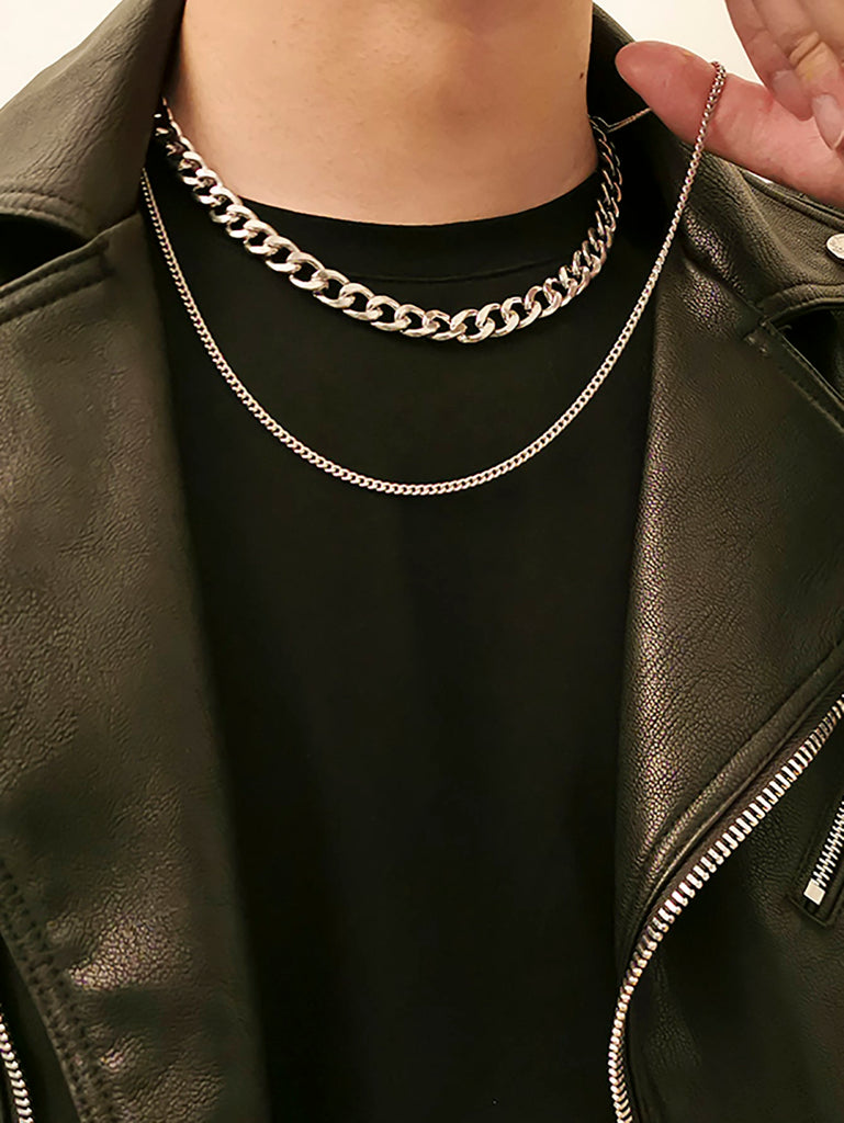 2pcs Men Chain Necklace