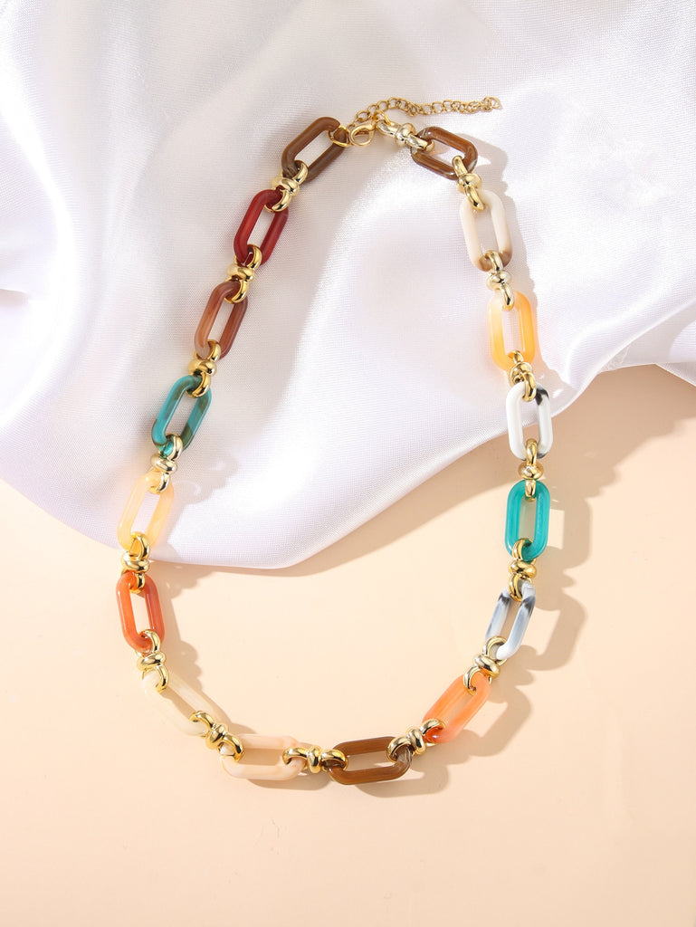 Color Block Chain Necklace