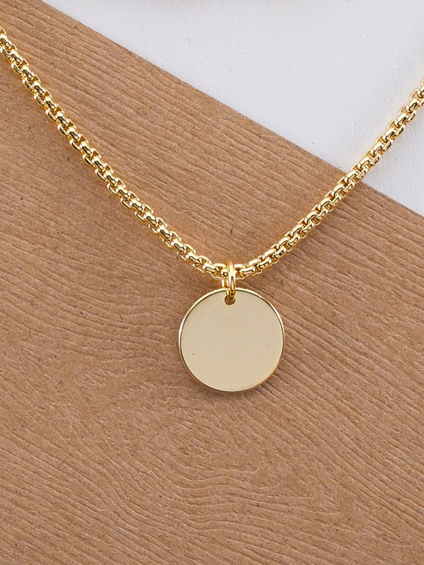 Chain Link Double Layer Circle Pendant Necklace