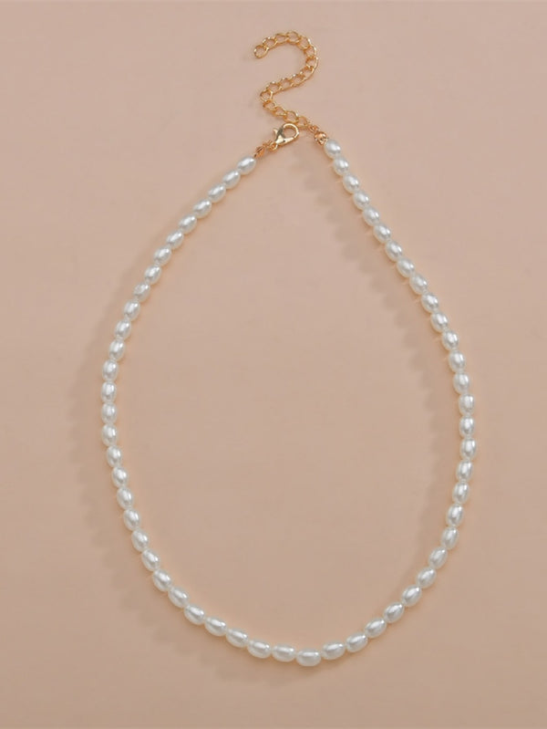 Faux Pearl Beaded Necklace