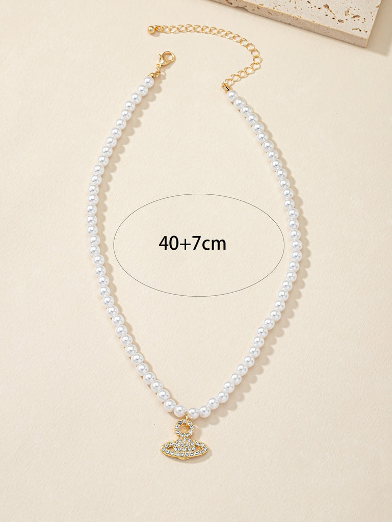 Pearl Aura Beaded Necklace in Yellow, Rose or White Gold