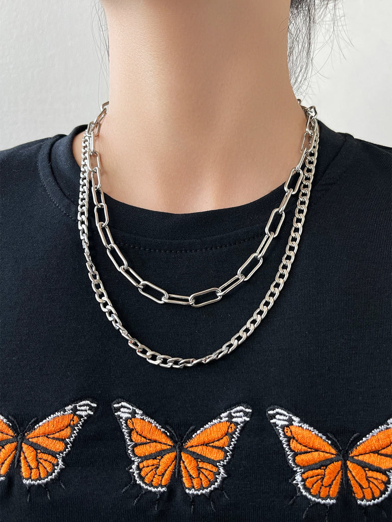 2pcs Simple Chain Necklace
