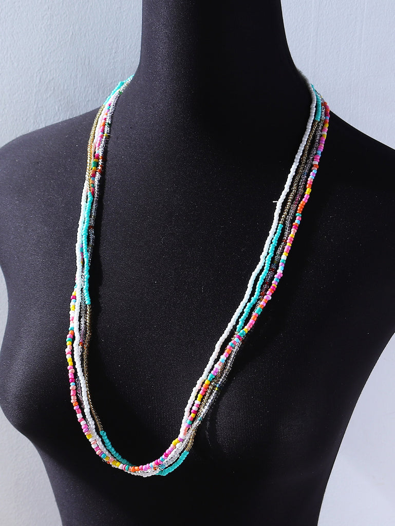 4pcs Simple Beaded Necklace