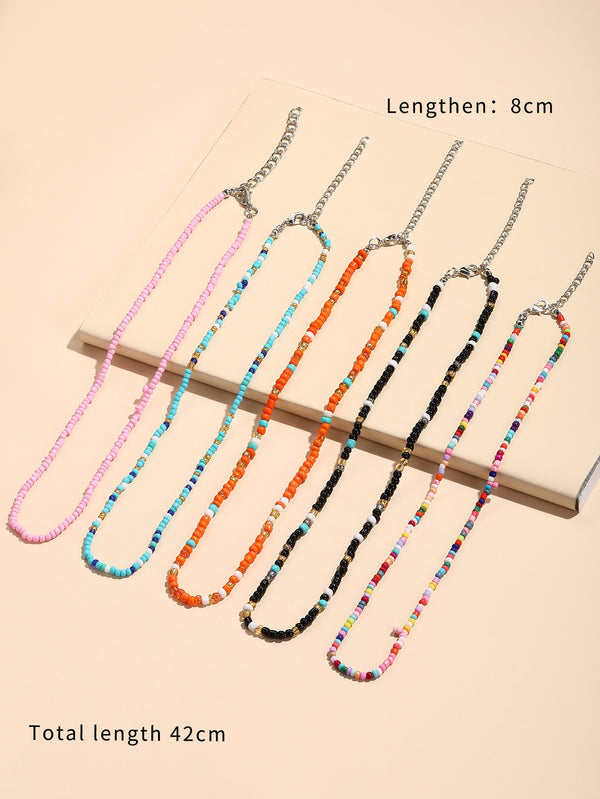 5pcs Minimalist Beaded Necklace