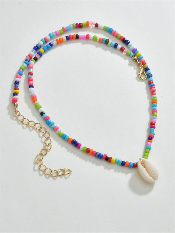 Shell Charm Beaded Necklace