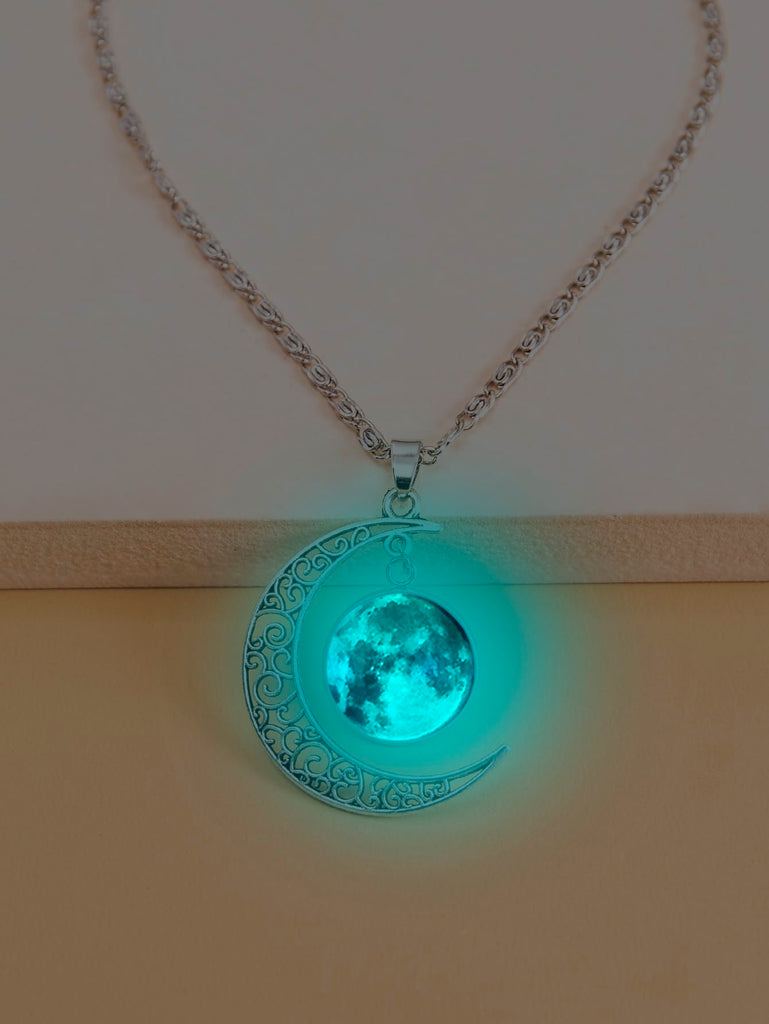 Moon Charm Glow In The Dark Necklace
