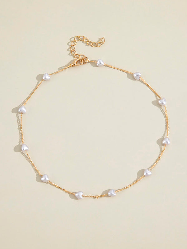 Faux Pearl Decor Necklace