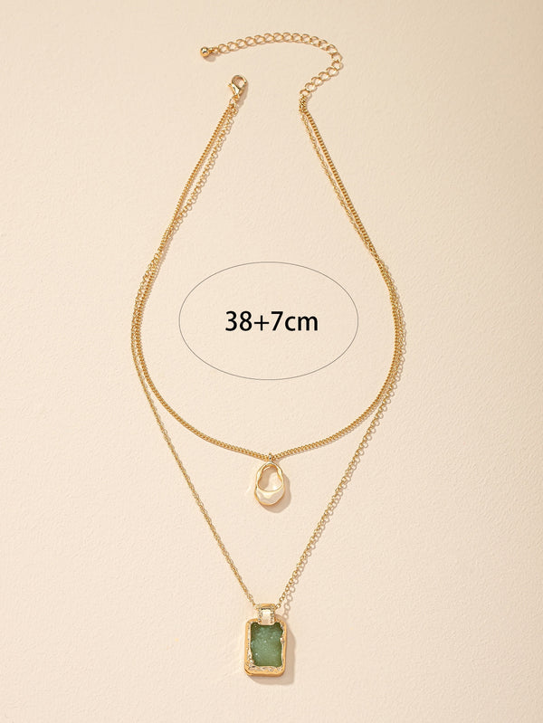 Geo Pendant Layered Necklace