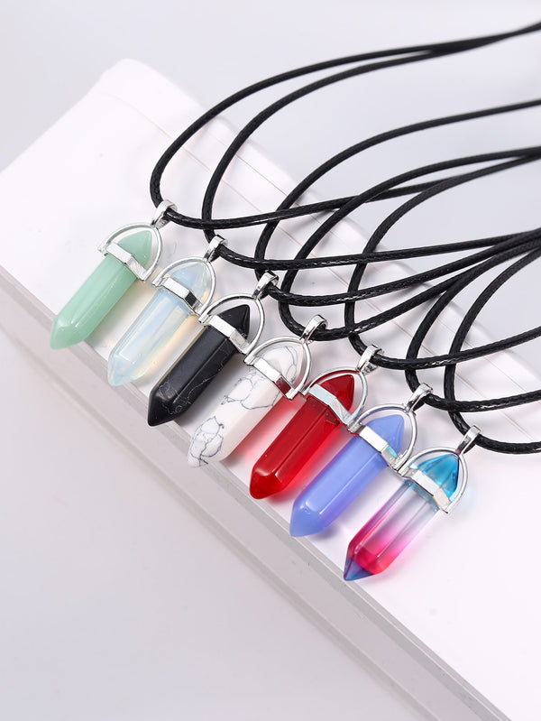 7pcs Men Geometric Pendant Necklace